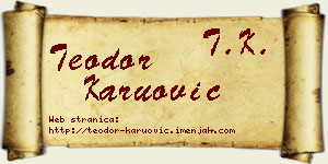 Teodor Karuović vizit kartica